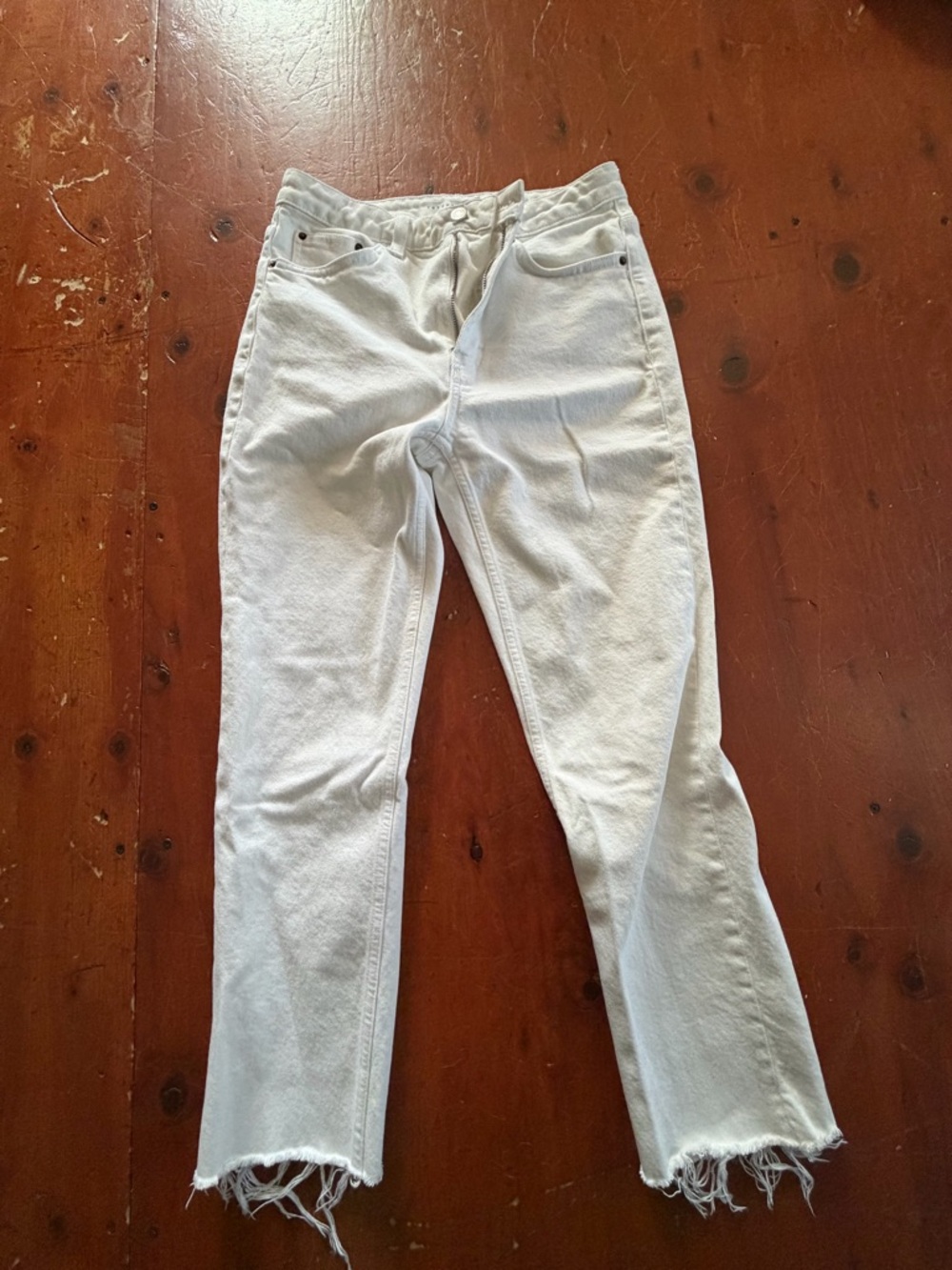 Topshop White Straight Leg Jeans